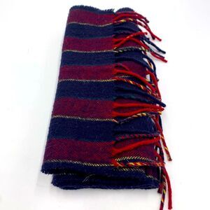 Auth Vtg Christian DIOR Stripe Wool Scarf. Circa 70s Pristine Preloved Wrap